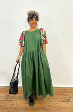 Load image into Gallery viewer, Long Green Frida Kahlo Dress II