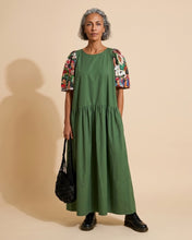 Load image into Gallery viewer, Long Green Frida Kahlo Dress II
