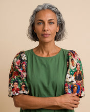 Load image into Gallery viewer, Long Green Frida Kahlo Dress II
