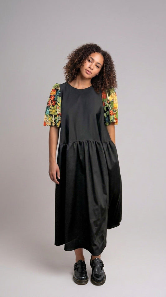 Long Black Frida Kahlo Dress