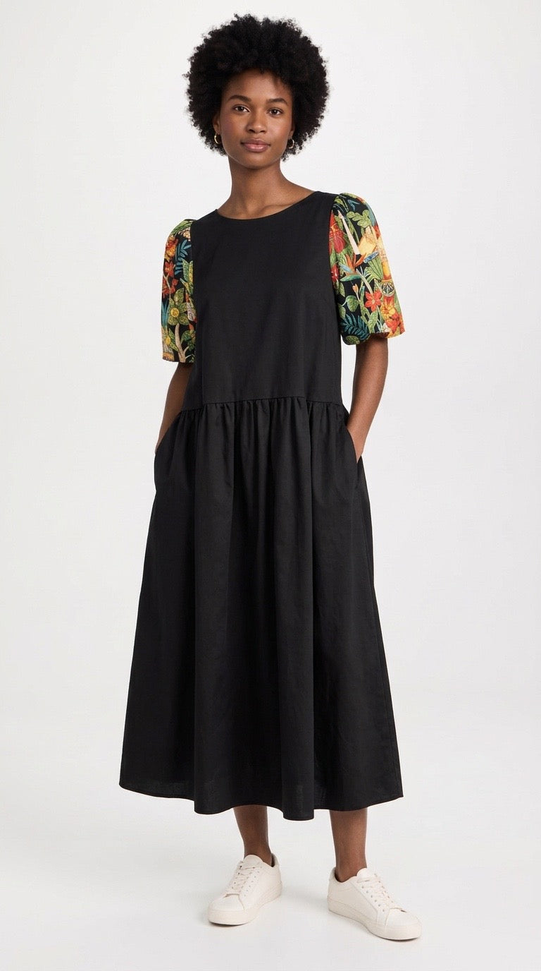 Long Black Frida Kahlo Dress