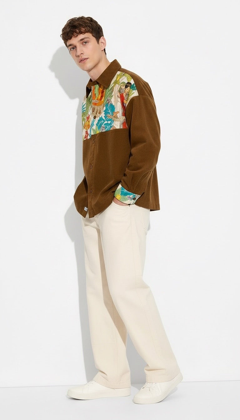 Fridas garden brown shirt