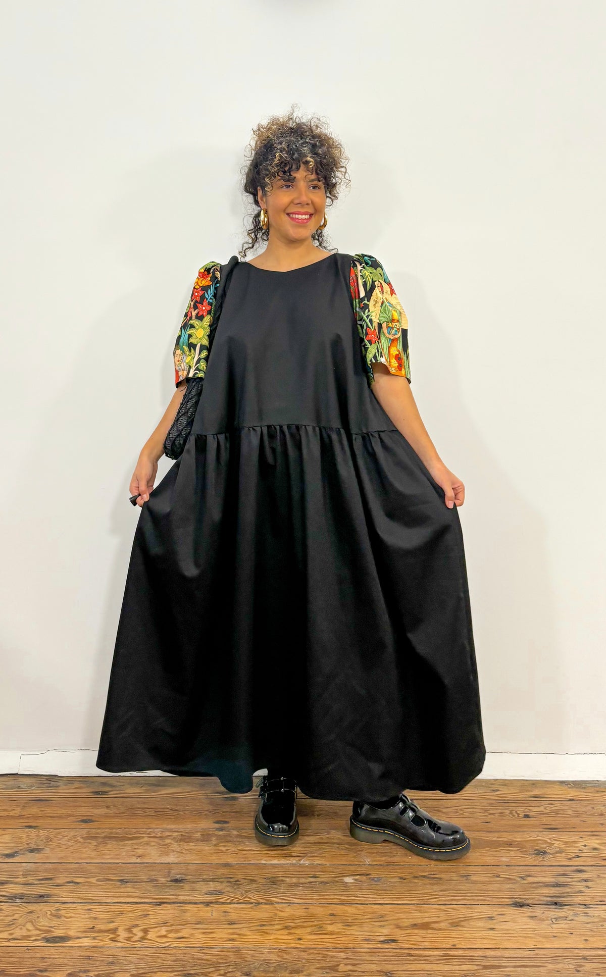 Long Black Frida Kahlo Dress