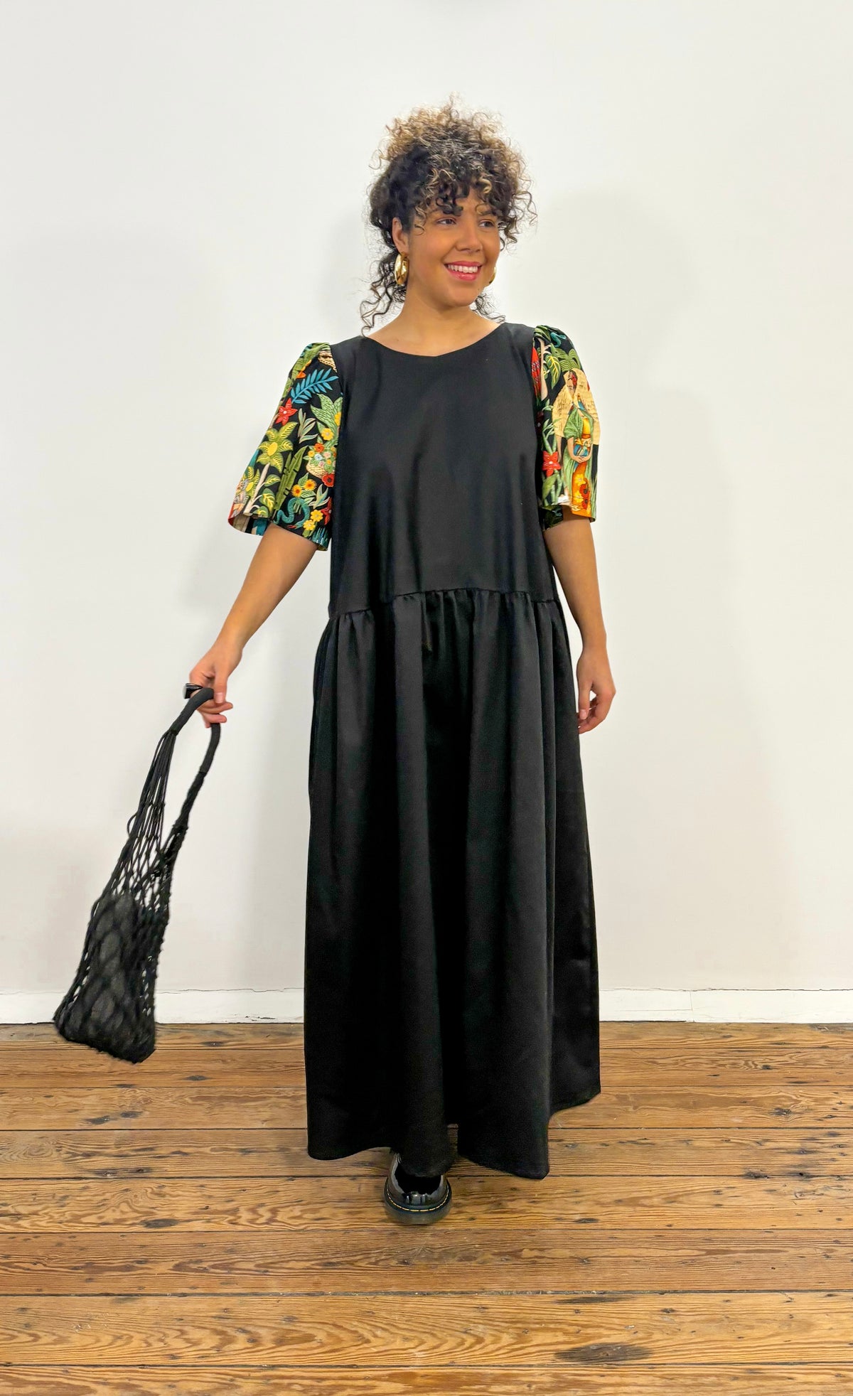Long Black Frida Kahlo Dress