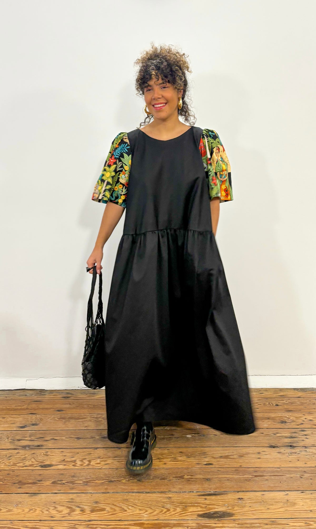 Long Black Frida Kahlo Dress