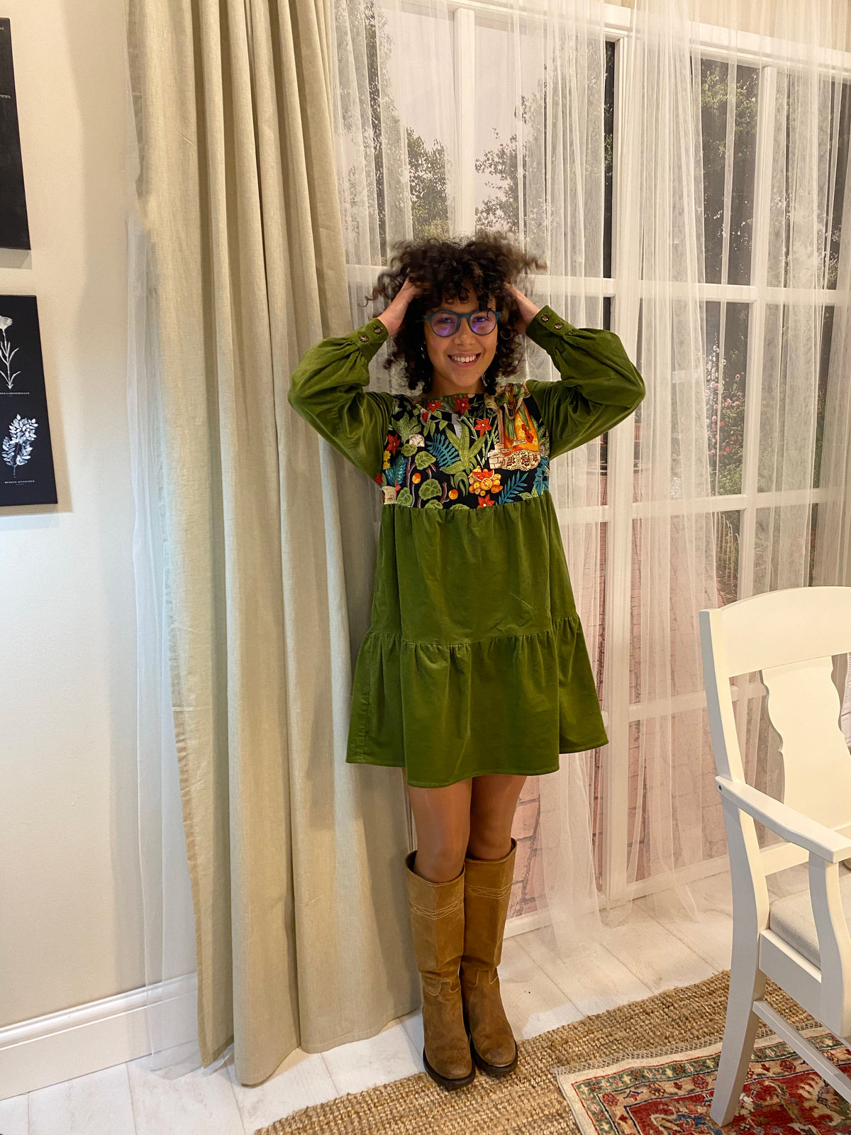 Light Green Fridas Garden Dress